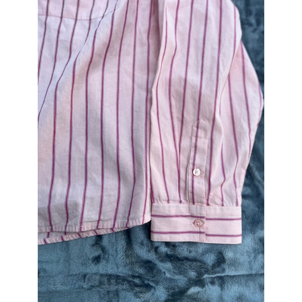 Wonderly Pink Burgundy Striped Button Down Shirt Long Sleeve Plus 4X NWT - Picture 6 of 9